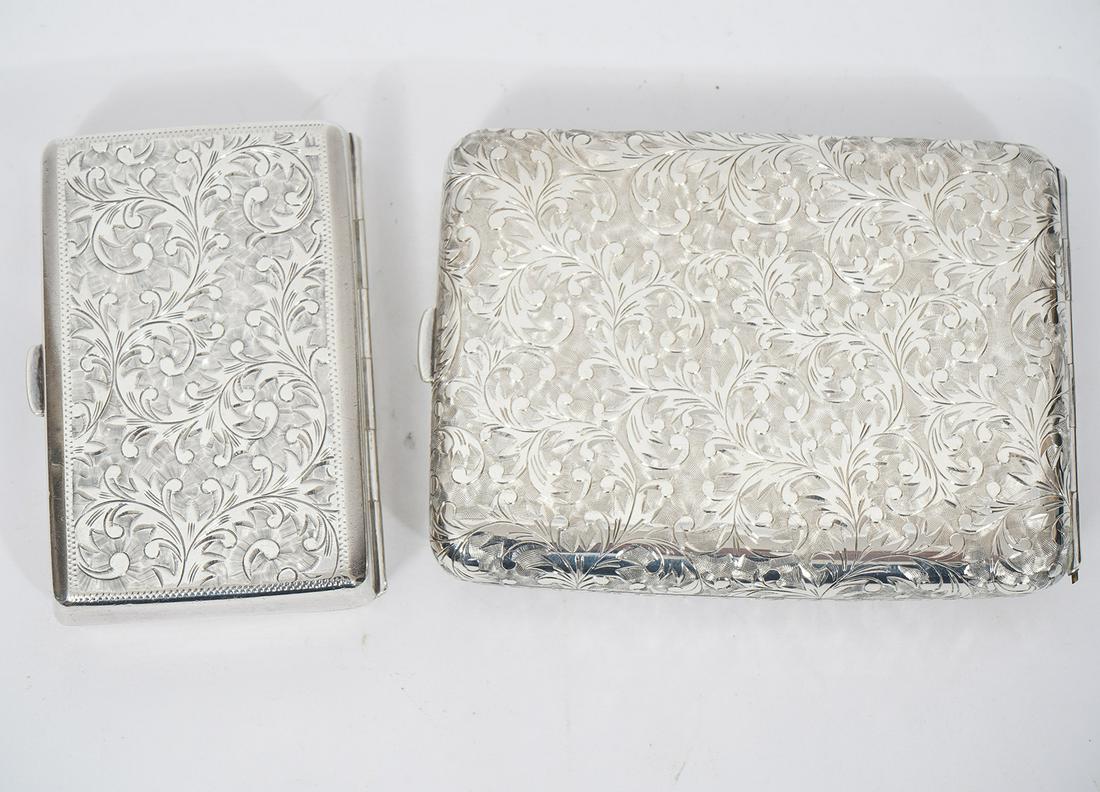 2 Sterling 950 Bright Cut Engraved Cigarette Cases (1 of 8)