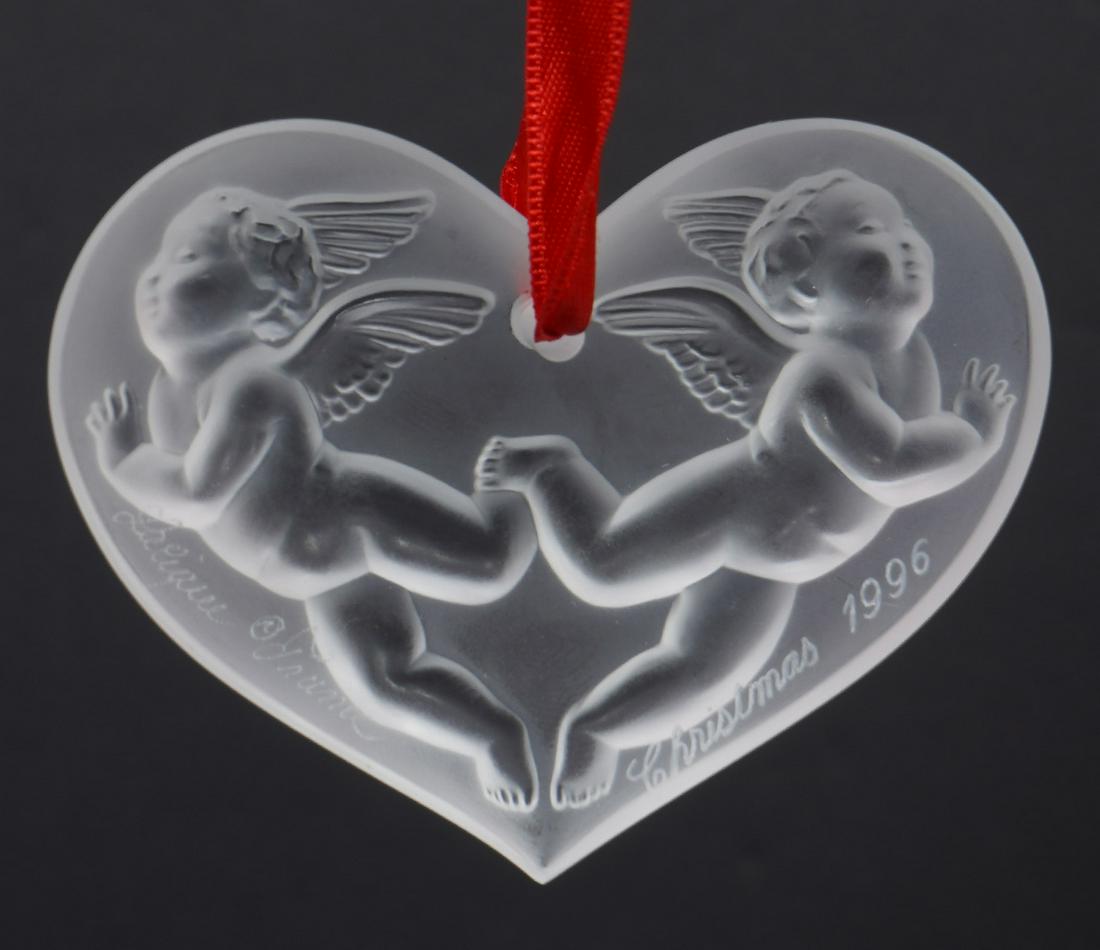 Lalique Crystal Hearts Cherubs Christmas Ornament (1 of 4)