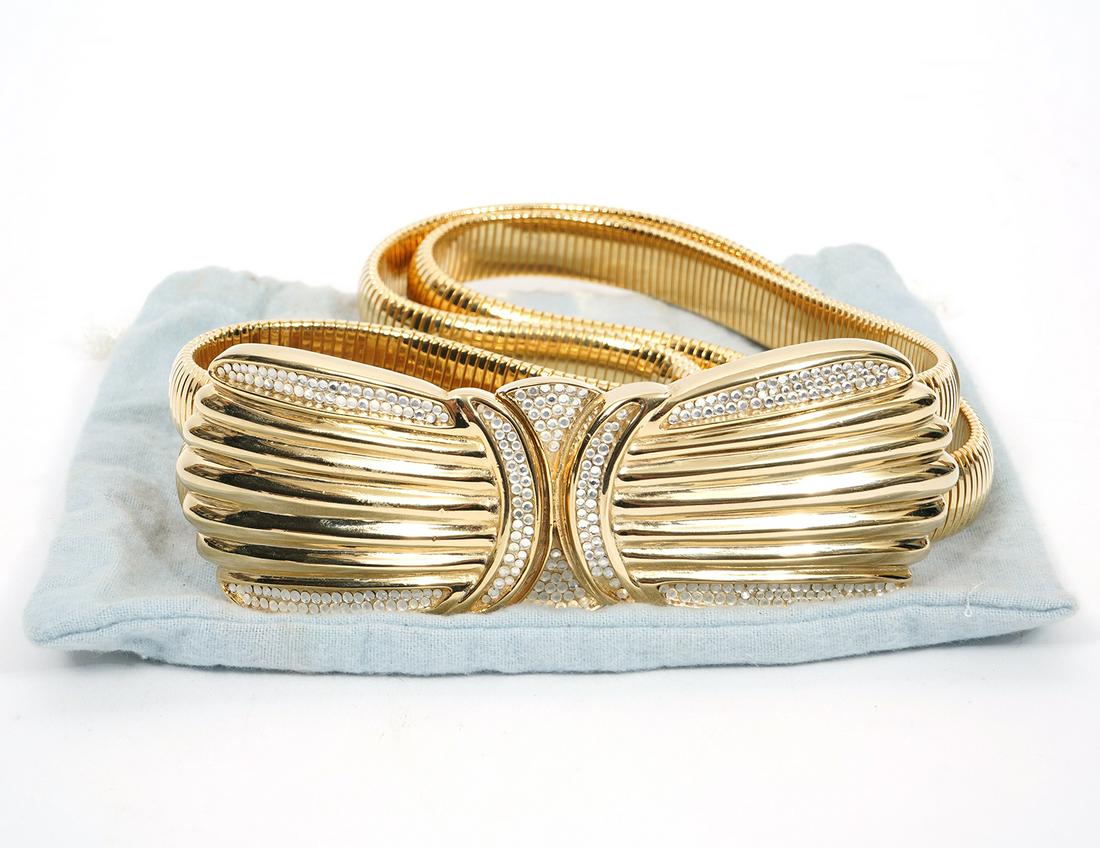 Judith Leiber Gold-Tone Rhinestones Belt (1 of 6)