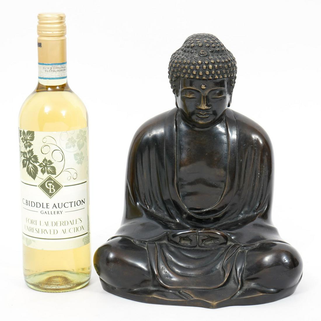 Chinese Bronze Seated Meditation Buddha (1 of 7)