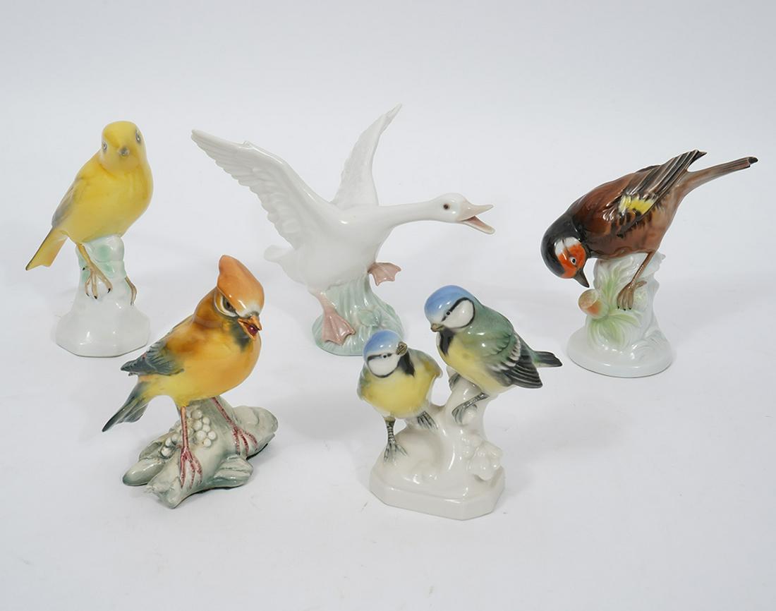 Group of Five Porcelain Bird Figures (1 of 5)