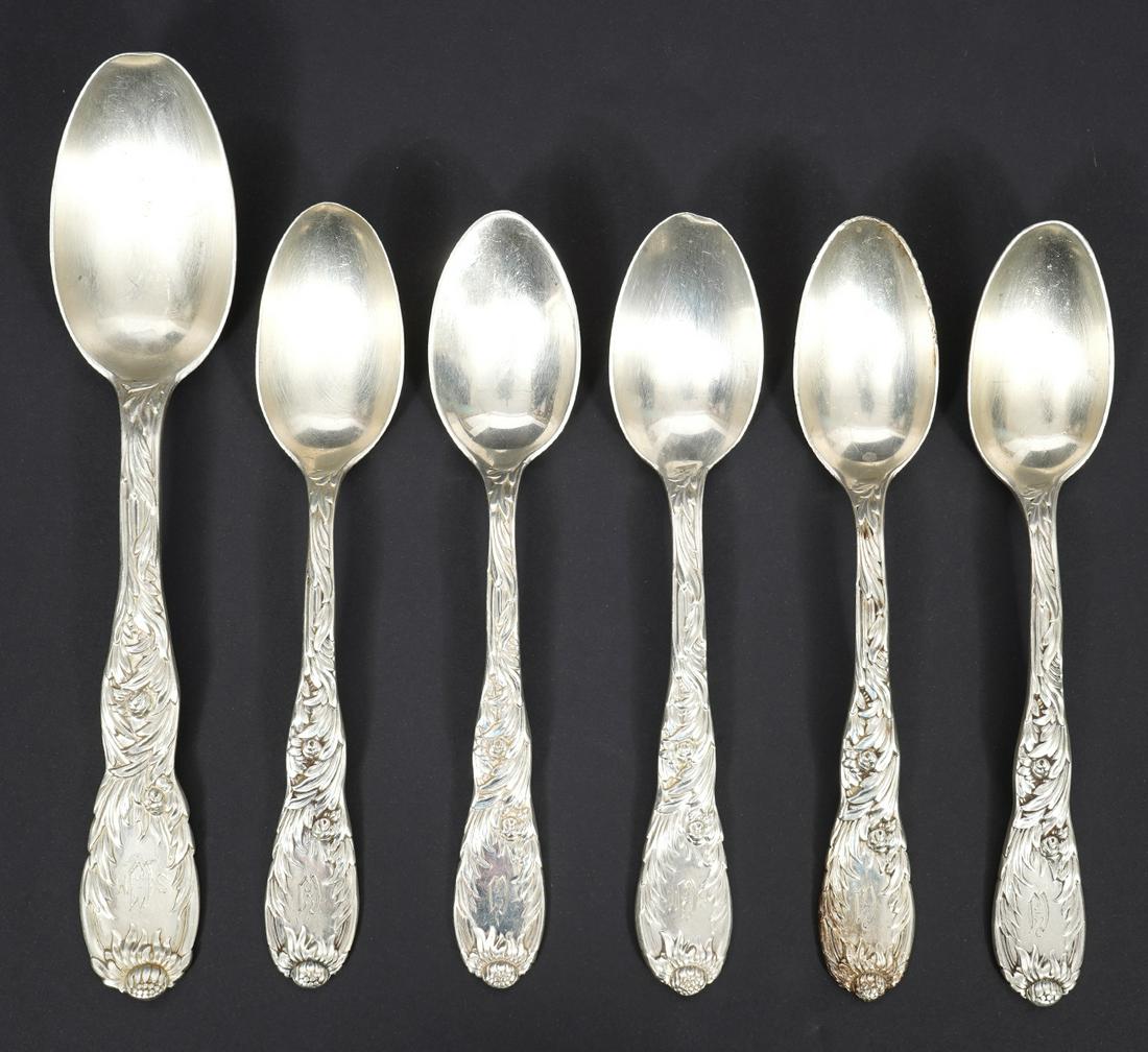 Six Tiffany & Co Chrysanthemum Spoons (1 of 7)