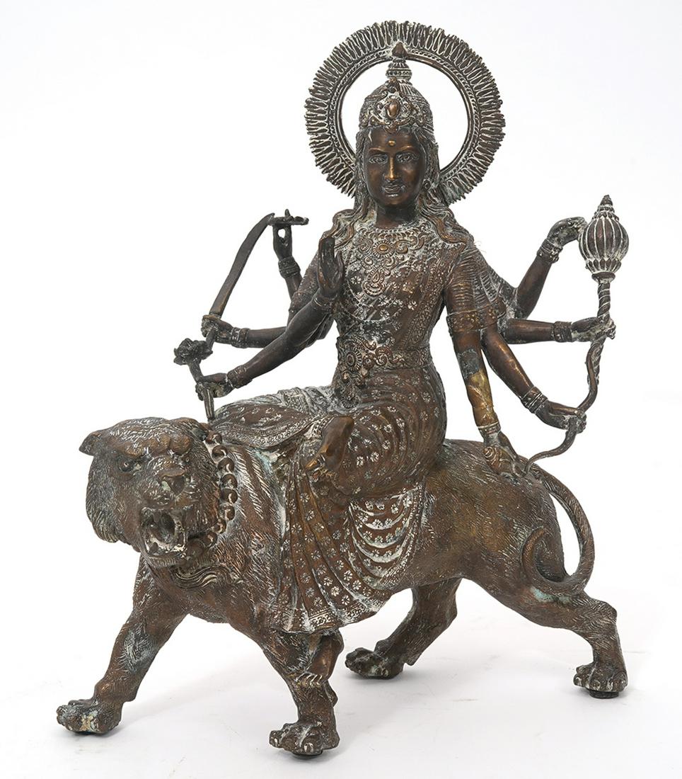 Hindu God Durga Bronze Sculpture (1 of 8)