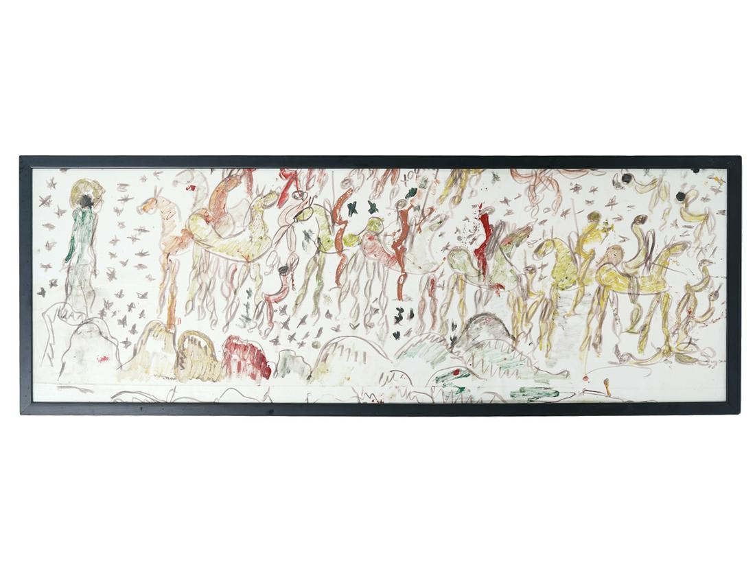 Purvis Young Folk Art Canvas Painting Framed (1 of 5)