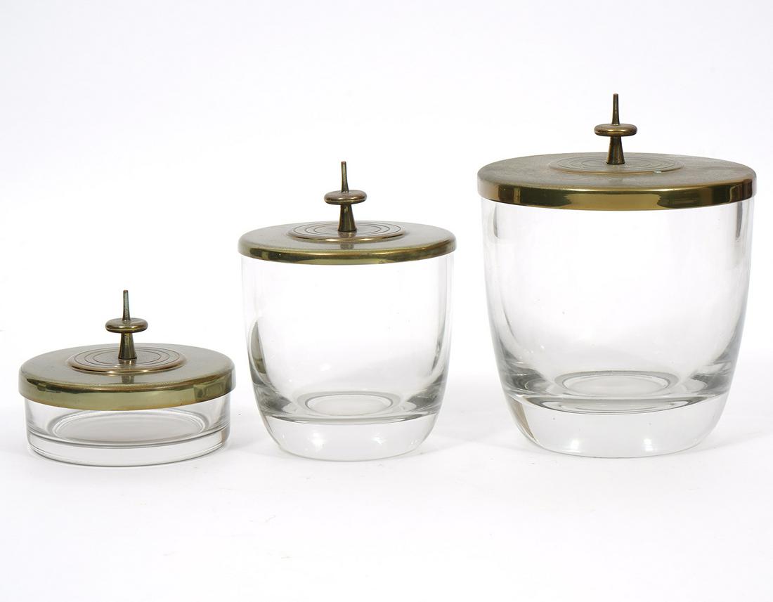 3 Mid-Century Tommi Parzinger Brass Lidded Jars (1 of 6)