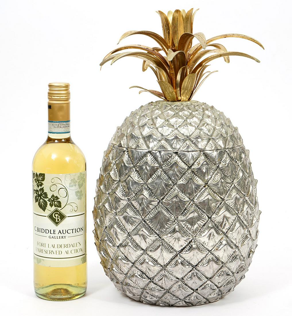 Italian Silver-Tone Pineapple Ice Bucket (1 of 9)