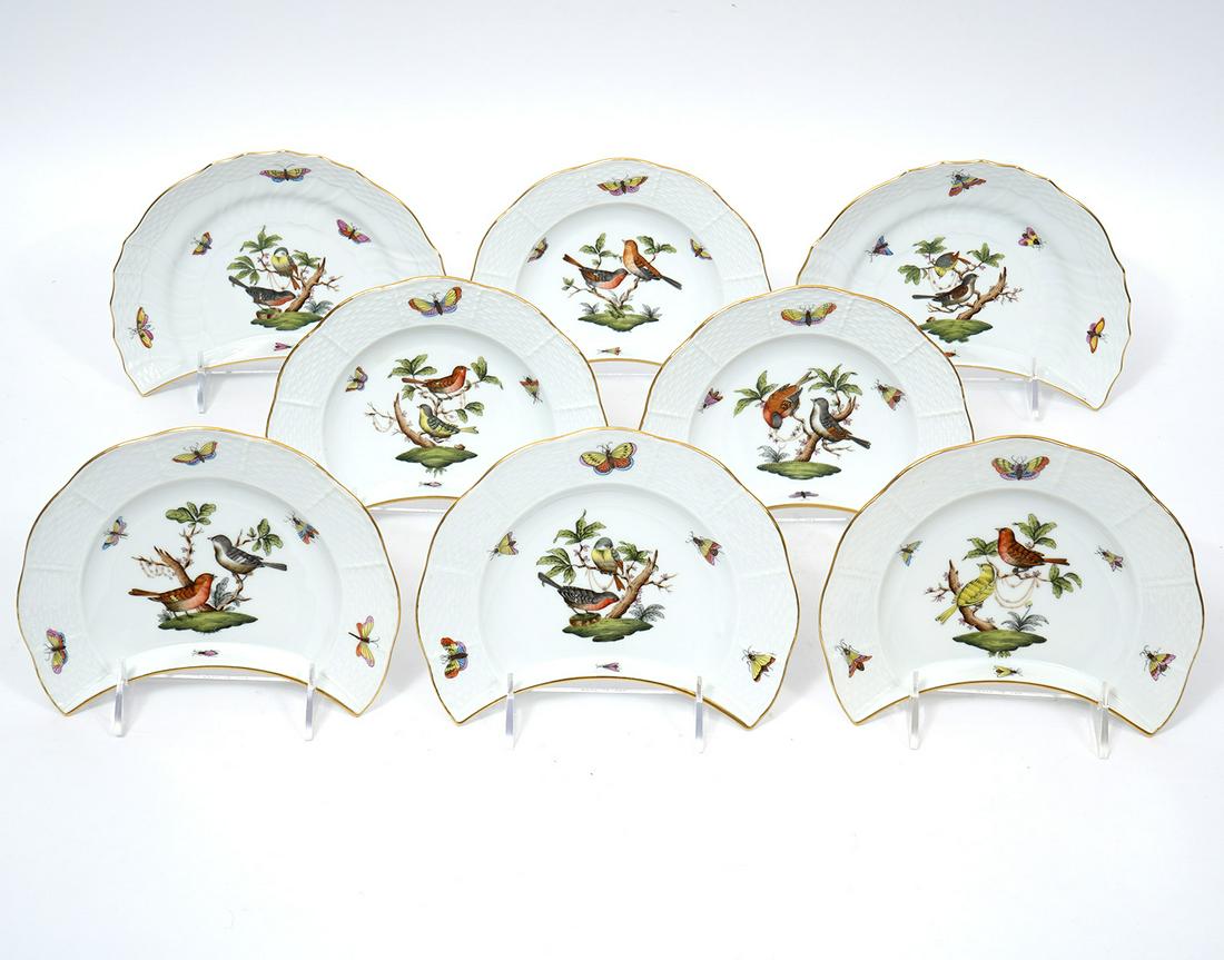 8 Herend Rothschild Crescent Plate #530/RO (1 of 8)