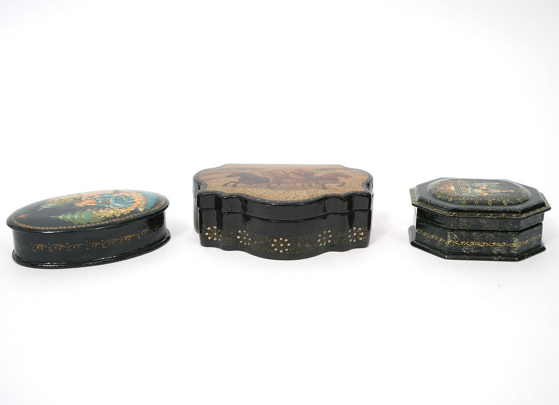 Three Russian Lacquer Boxes (1 of 8)