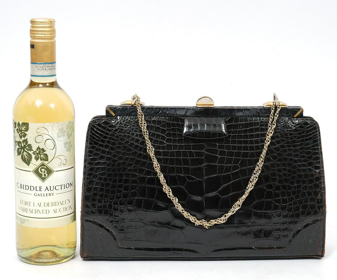 Lucille de Paris Black Alligator Handbag (1 of 10)