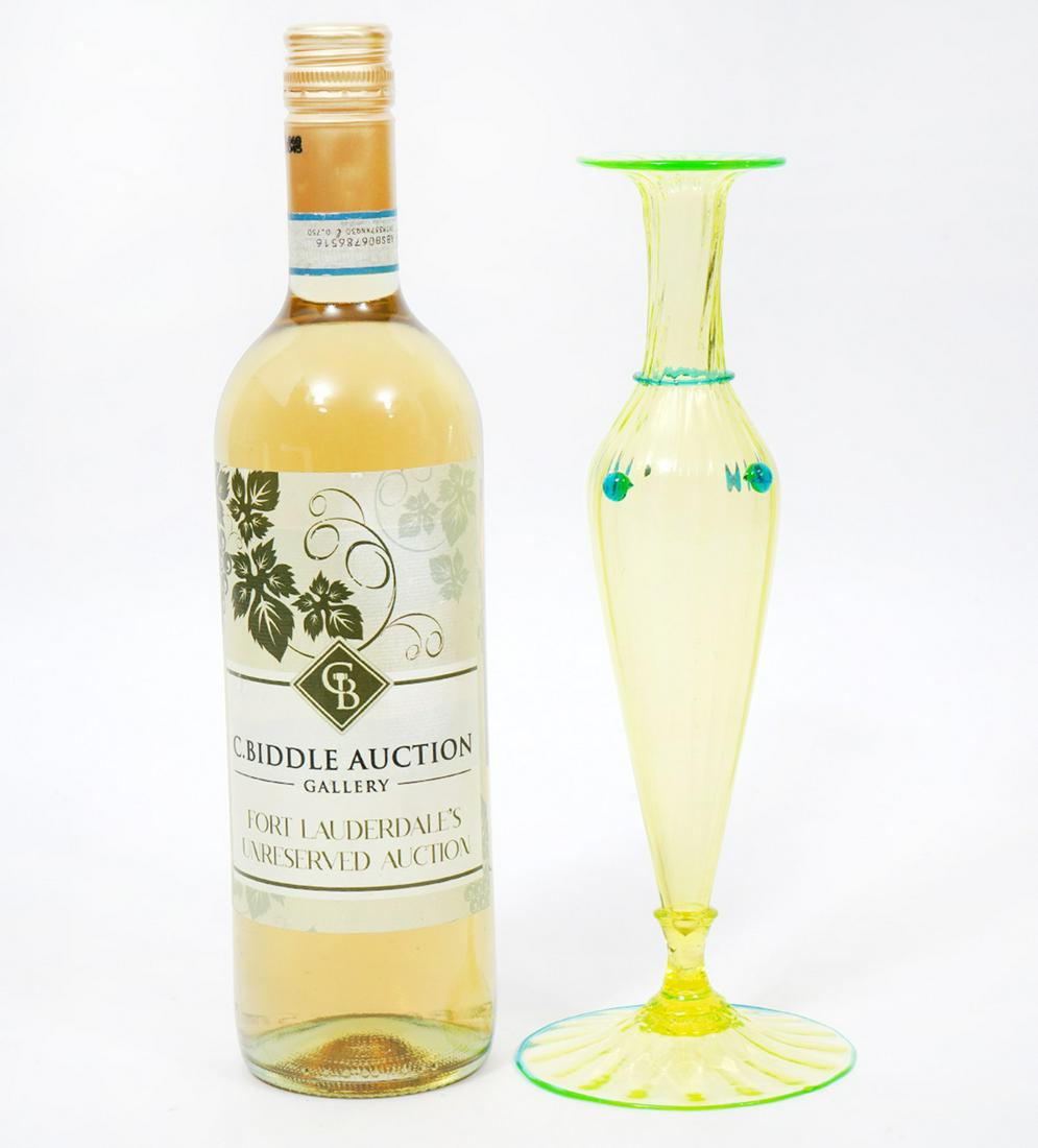 Antique Steuben Style Vaseline Glass Vase (1 of 7)