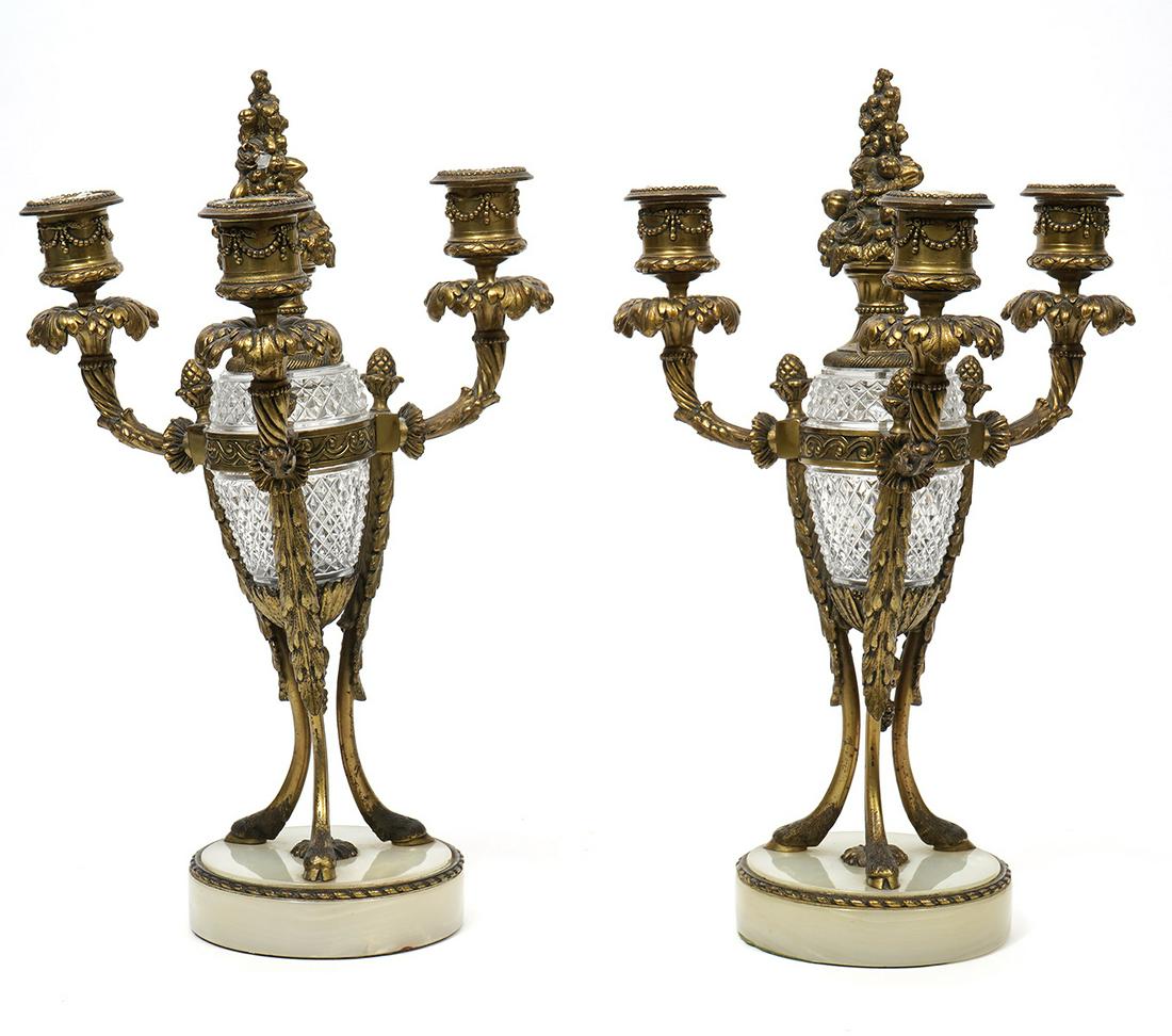 Pr. Baccarat Style 3 Arm Candelabras (1 of 7)