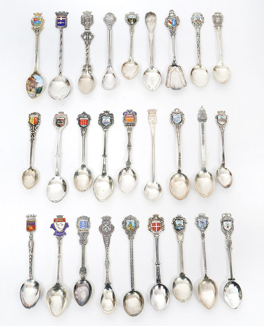 27 Antique Sterling, Enamel & Silver Spoons (1 of 8)