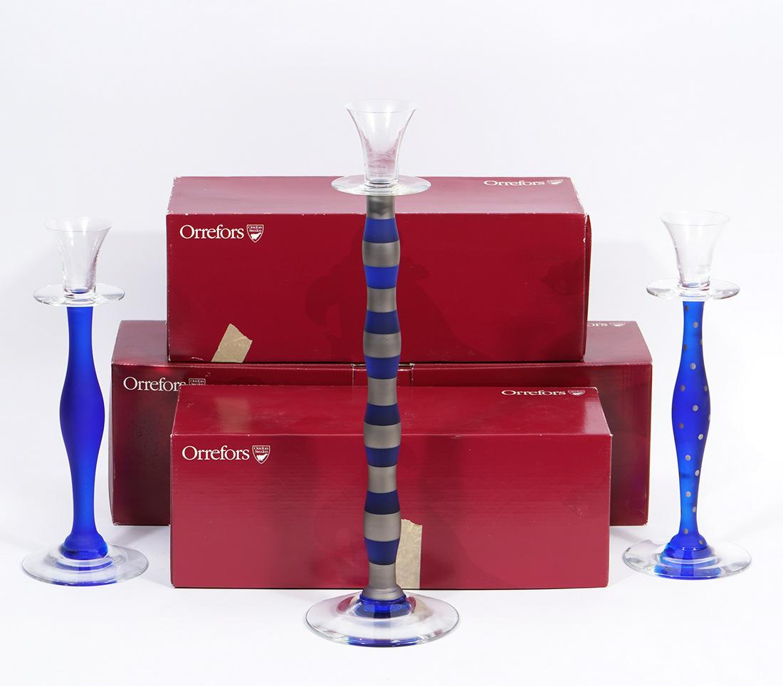 Three Orrefors Anne Nilsson 'Celeste' Candlesticks (1 of 5)