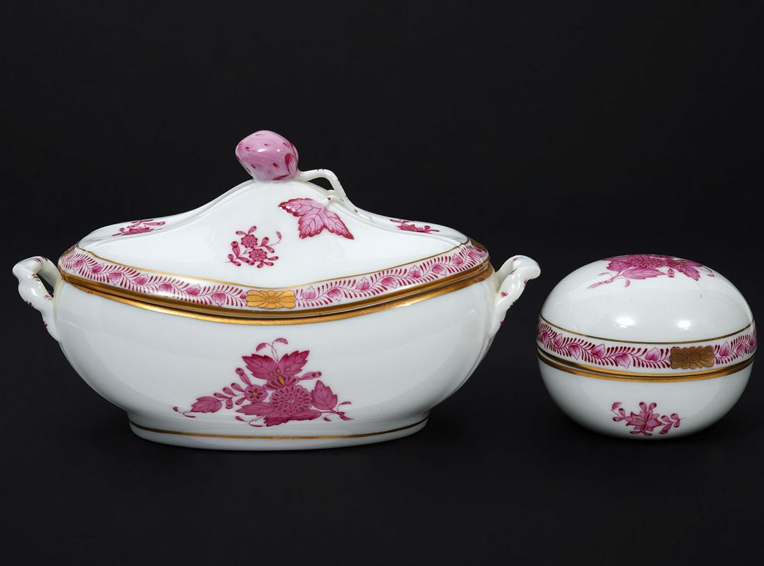 Herend Apponyi Pink Porcelain Covered Dishes (1 of 8)