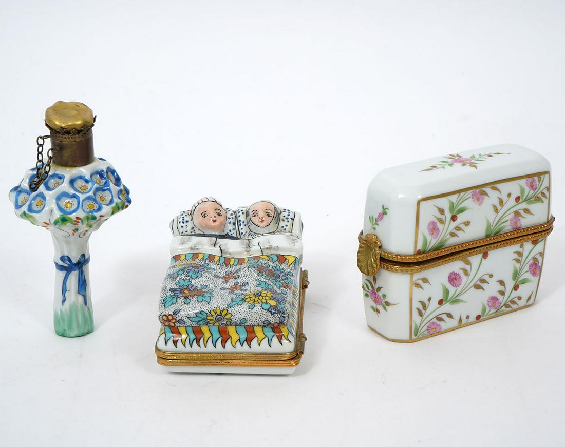 Three Limoges Porcelain Peint Main Boxes (1 of 6)