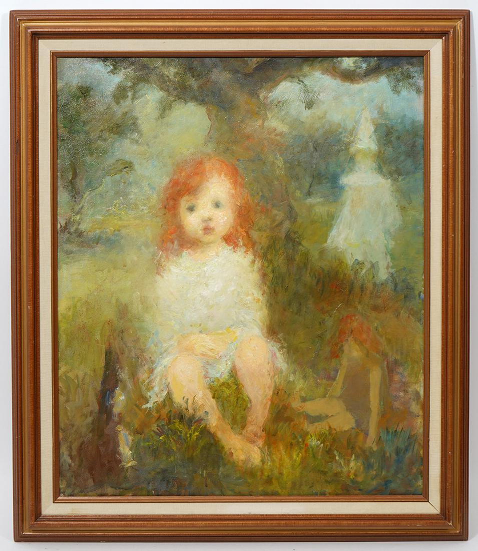 N Laslo "Young Girl with Red Hair" O/C Painting (1 of 3)