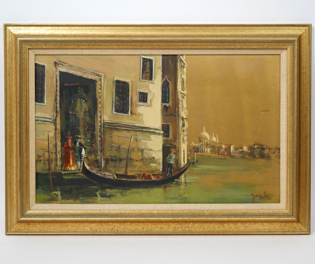 Mario Gianello Venetian Canal Scene Painting (1 of 9)