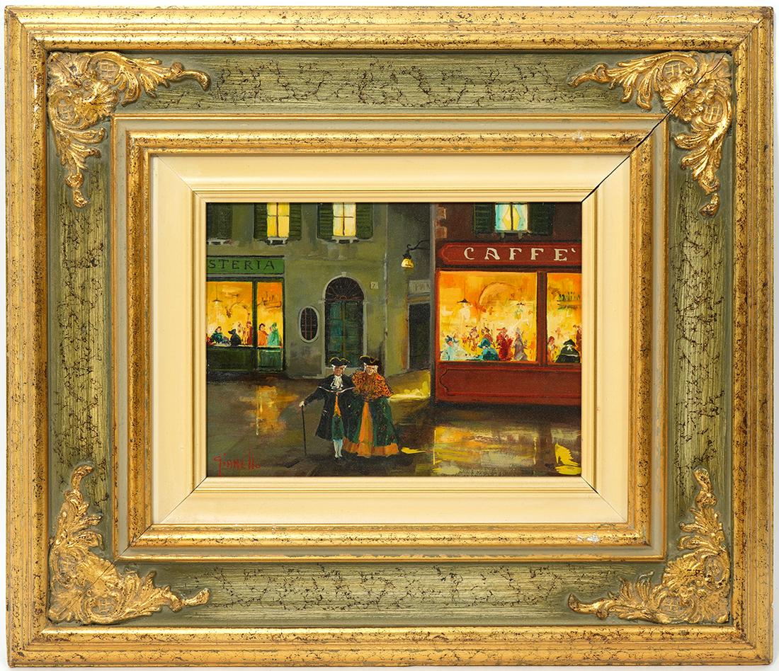 Mario Gianello Street Scene Oil Painting (1 of 7)