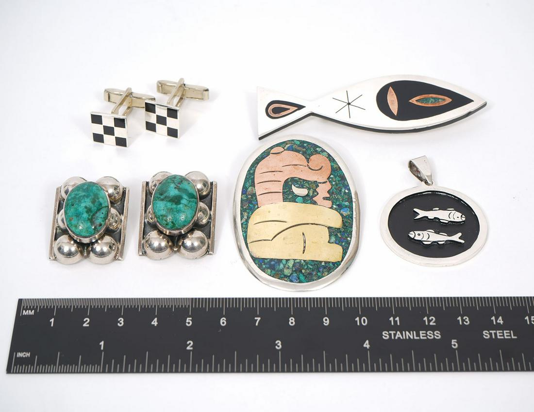 Group 5Pc Mexican Sterling Jewelry (1 of 8)