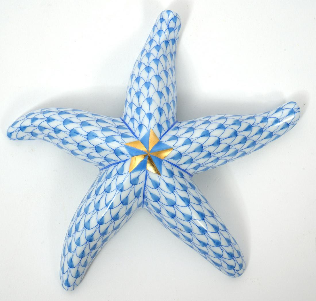 Herend Blue Fishnet Porcelain Starfish (1 of 5)