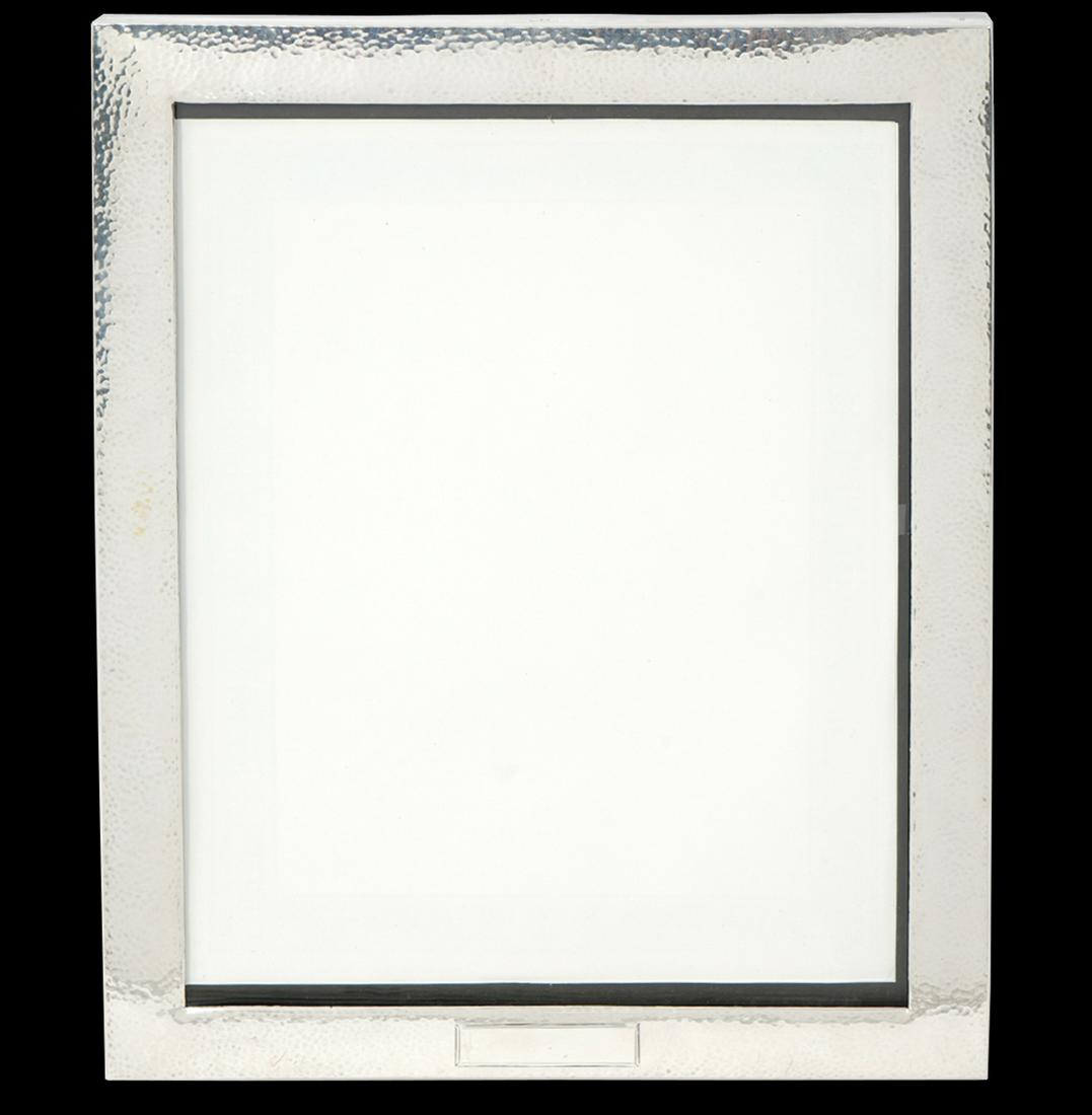 Walrous MFG Hammered Sterling Silver Frame: American hammered sterling silver frame, by Watrous MFG. Weight - 304g. Opening measures 11.5"H x 8.5"W. Hallmarked on top. Condition report: Good condition, no issues, please examine all photos close