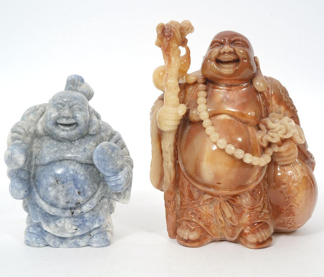 Two Chinese Carved Hardstone Buddhas (1 of 6)