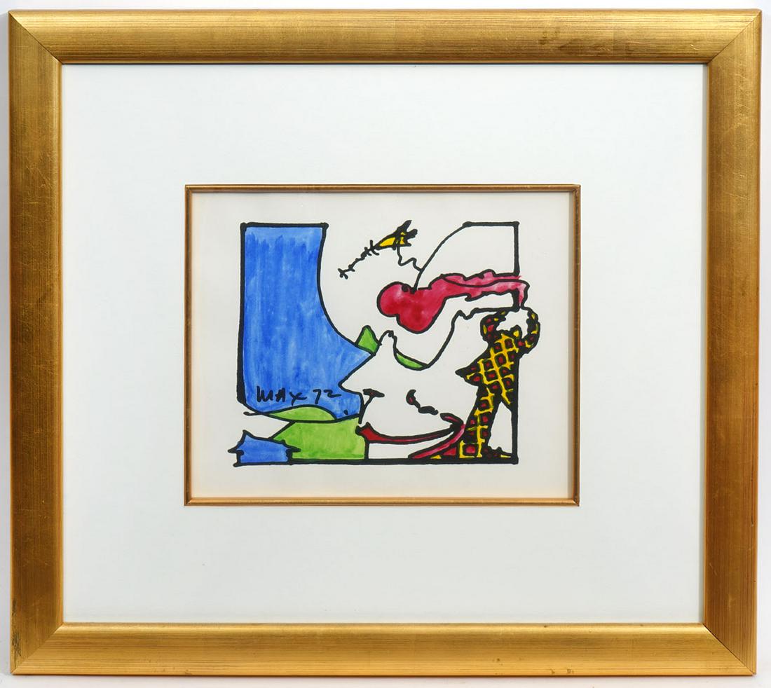 Peter Max Mixed Media Watercolor & Ink '72 (1 of 5)