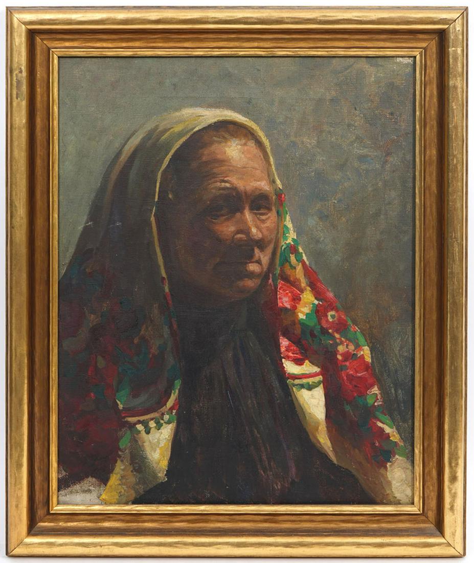 Portrait of Veiled Woman Oil Painting Unsigned (1 of 7)