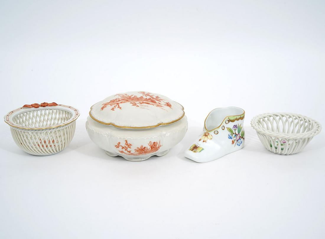 3 Pcs of Herend & 1 French Limoges Porcelain (1 of 8)