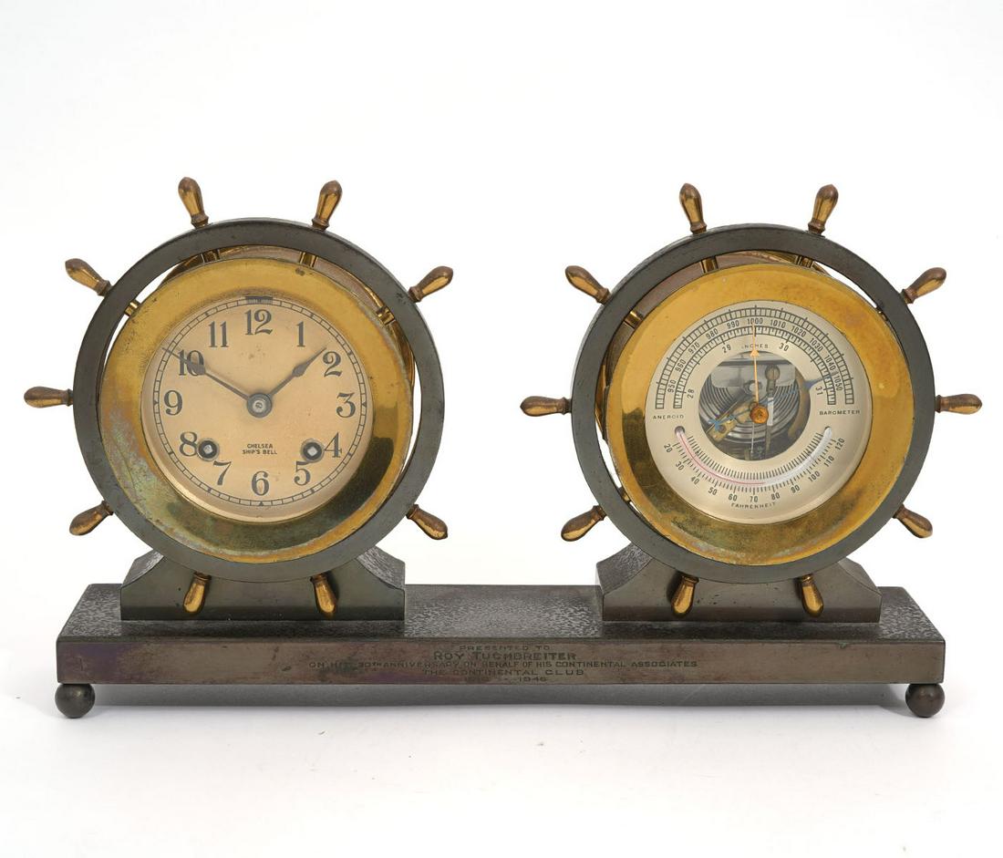 Chelsea Brass Ship's Bell Clock & Barometer (1 of 8)