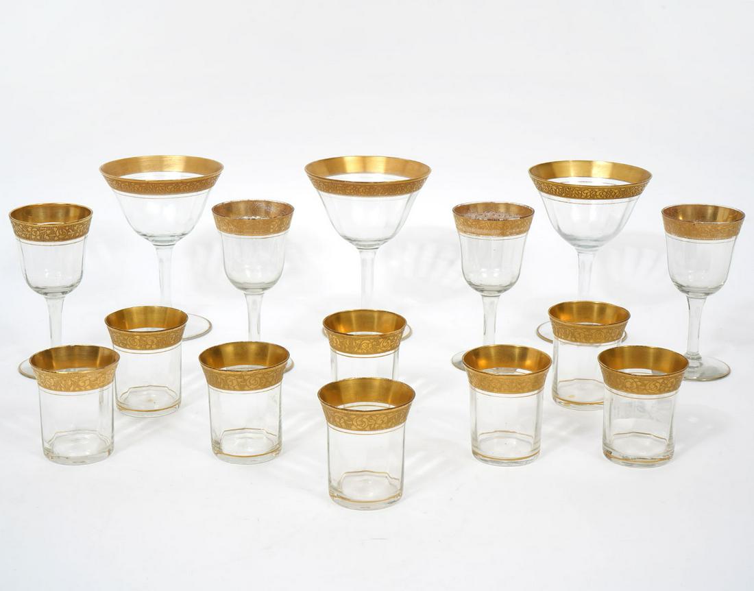 15 Rambler Rose Tiffin Gold Rim Glasses (1 of 5)