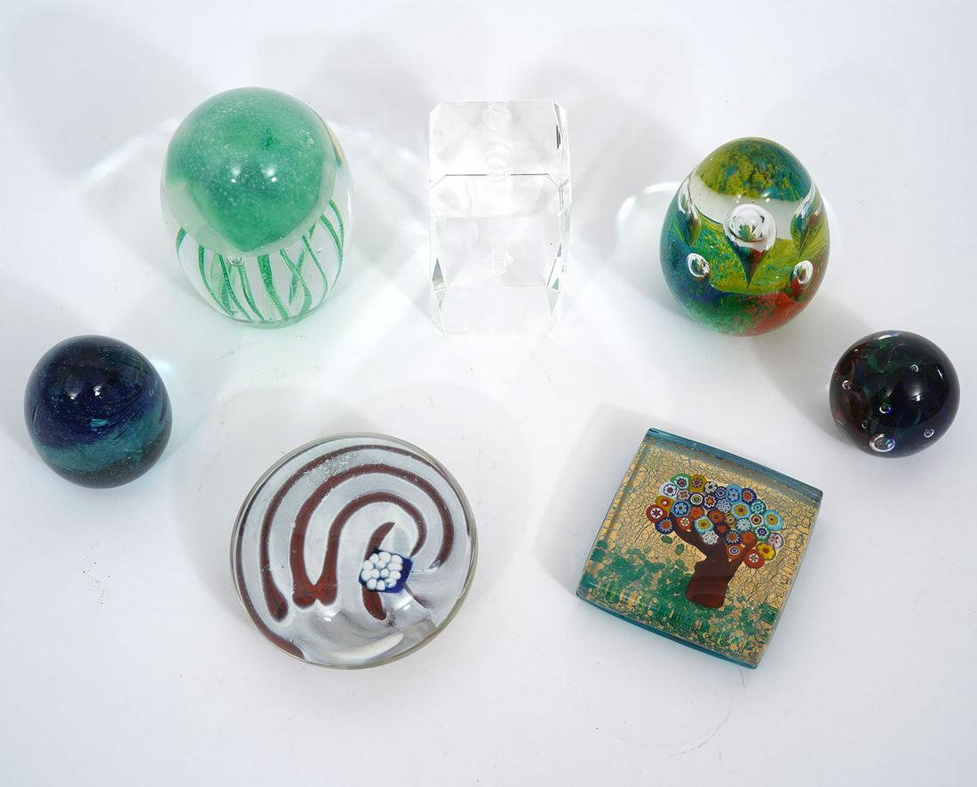 7 Glass Colorful Assorted Paperweights (1 of 8)
