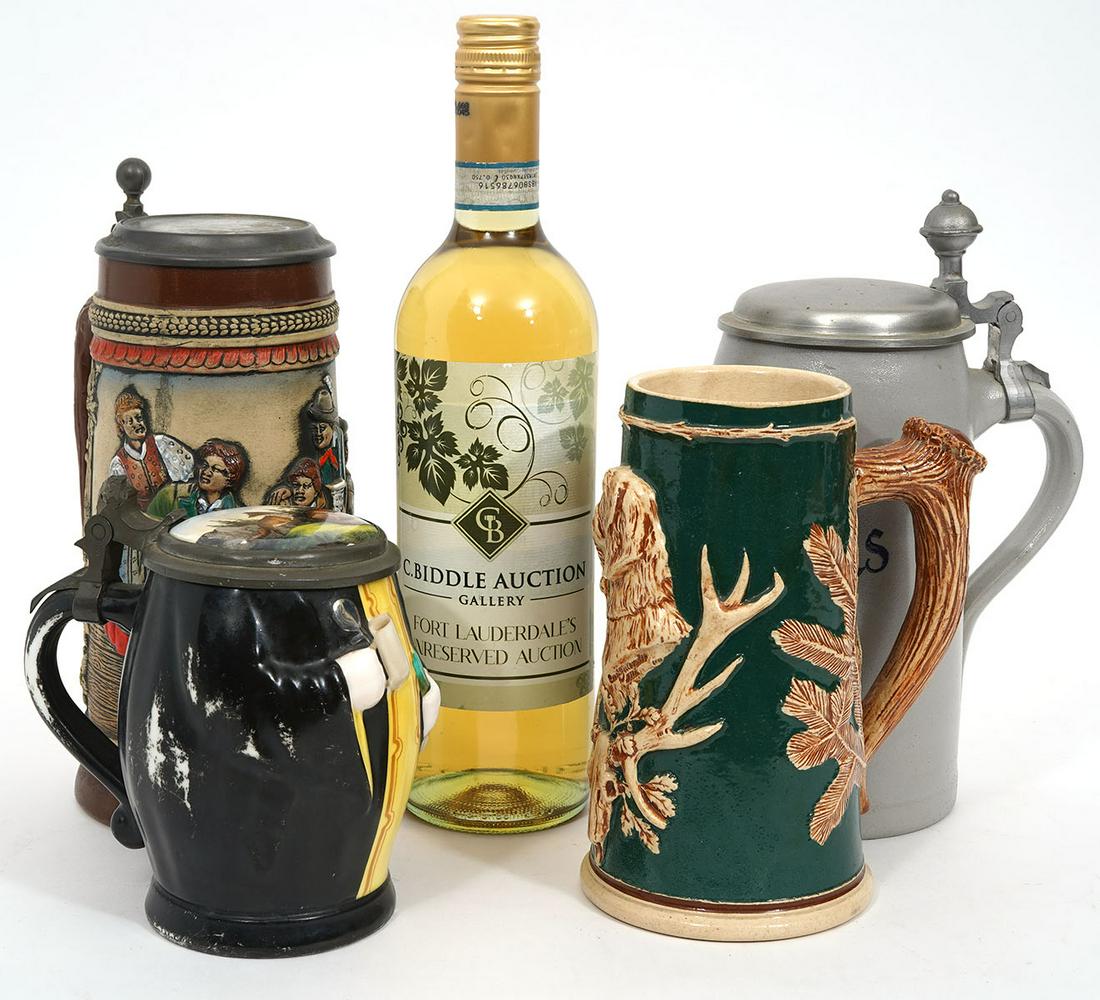 Four German Ceramic Steins (1 of 11)