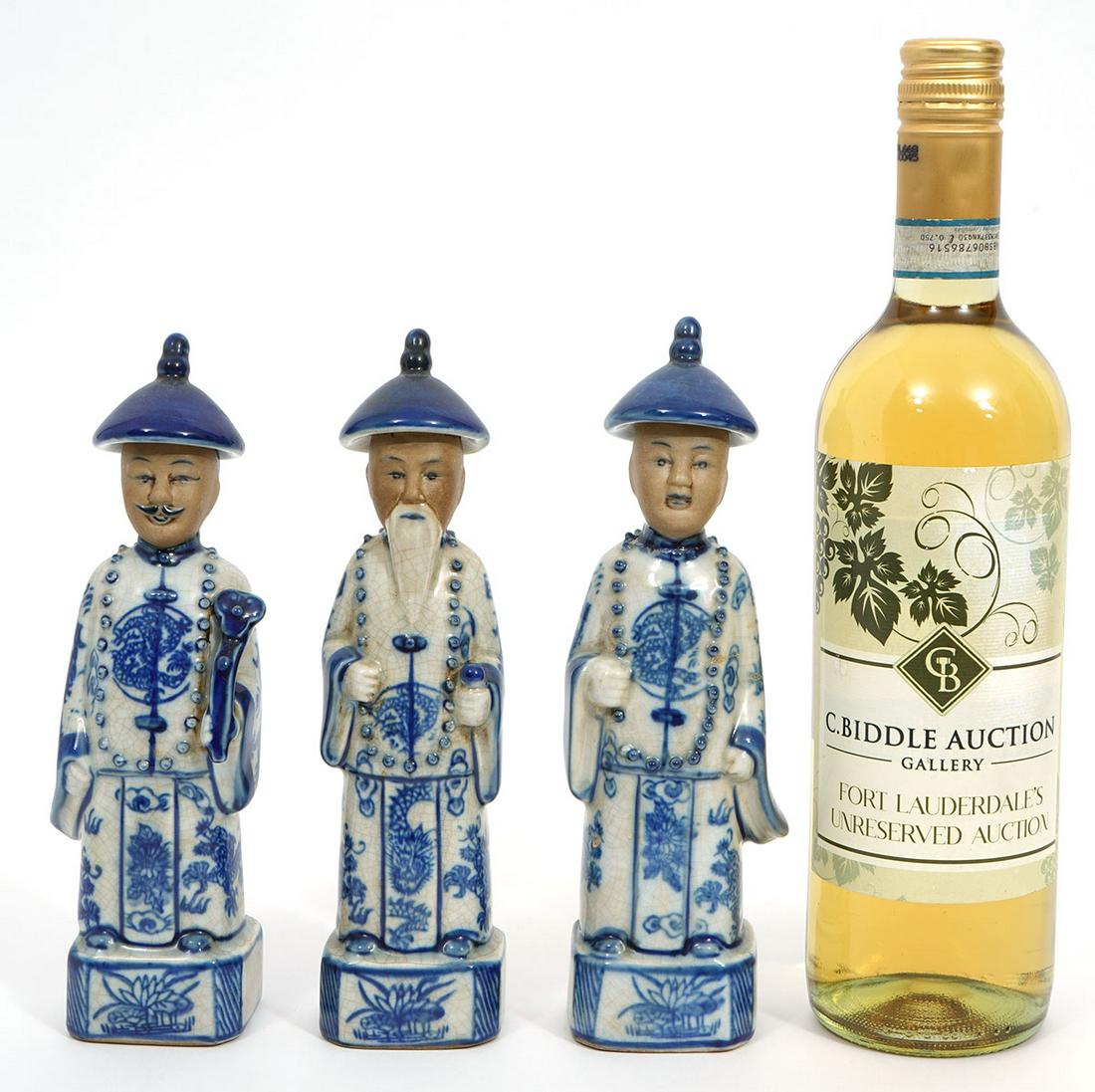 Chinese Blue & White Porcelain Three Wise Men (1 of 6)