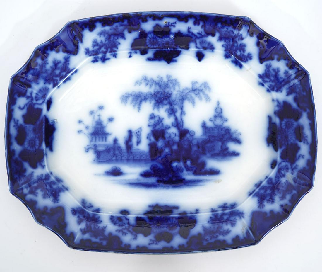 L & G Alcock "Scinde" Blue Transferware Platter (1 of 6)