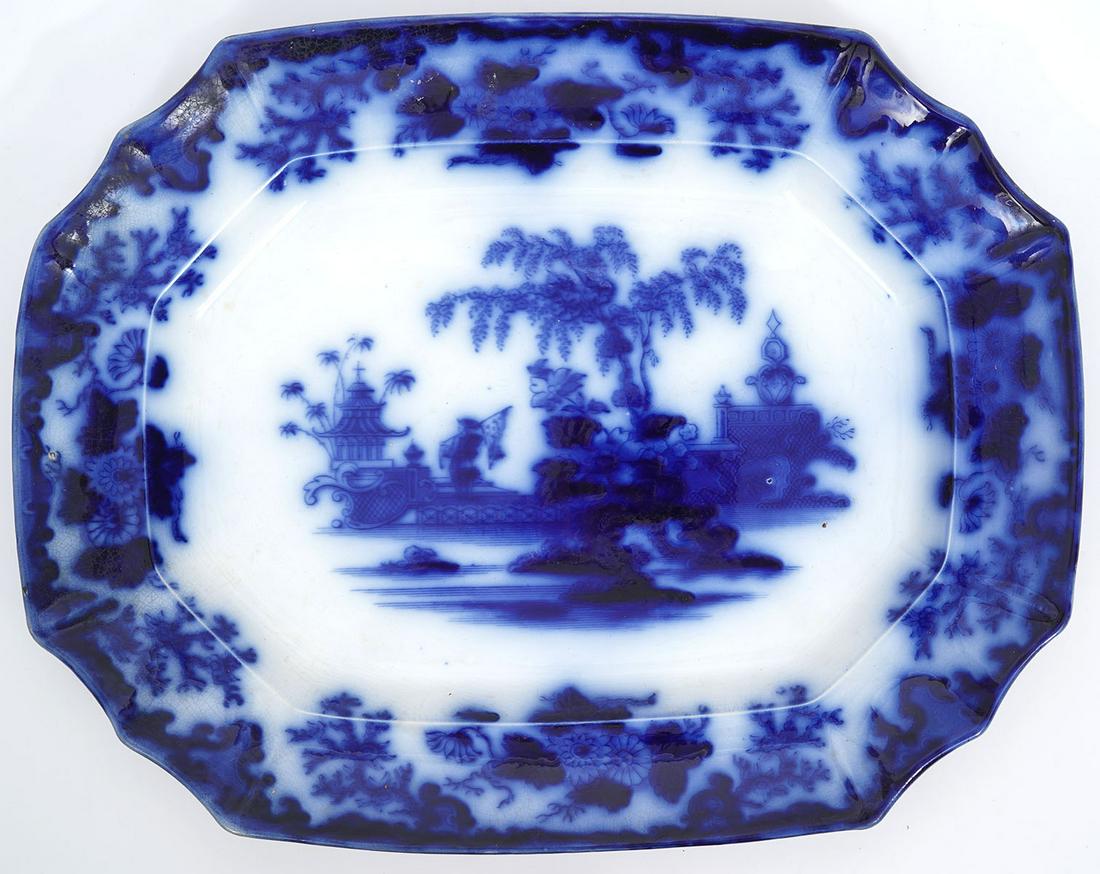 L & G Alcock "Scinde" Blue Transferware Platter (1 of 6)