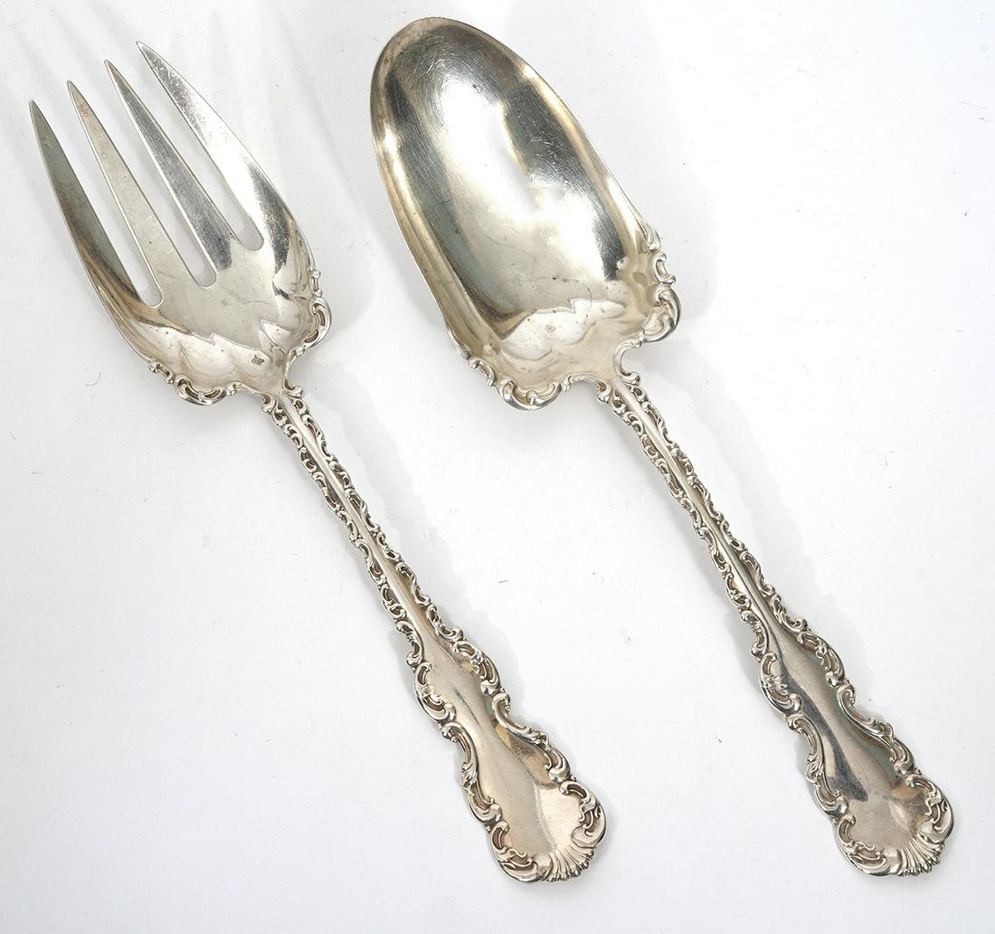 Whiting Sterling Silver Serving Fork and Spoon (1 of 6)