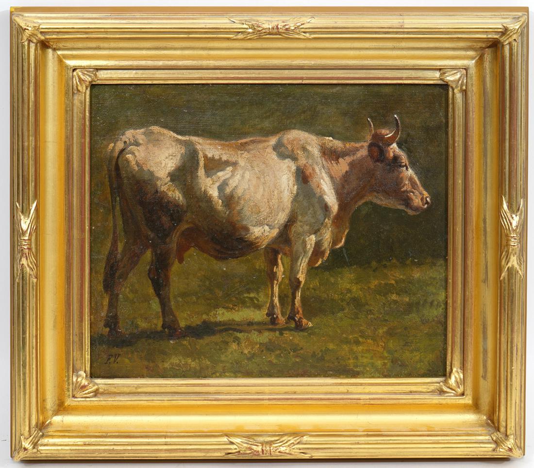 Fredrich Voltz German Bull O/B Painting (1 of 4)