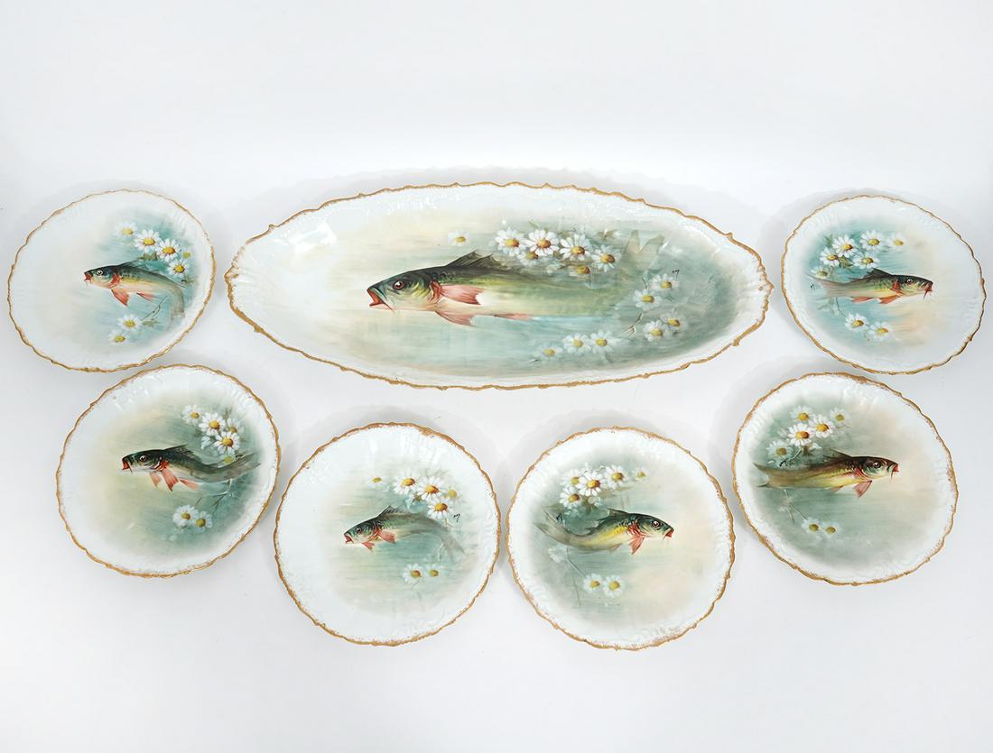 French Limoges 6 Plates and Large Platter (1 of 10)