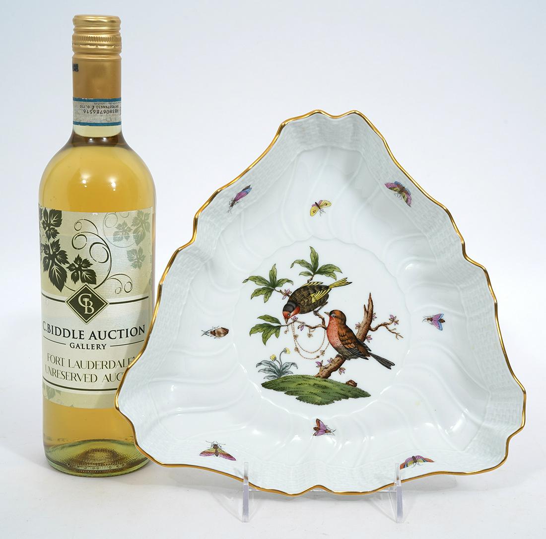 Herend Bird and Butterflies Triangle Serving Dish (1 of 5)