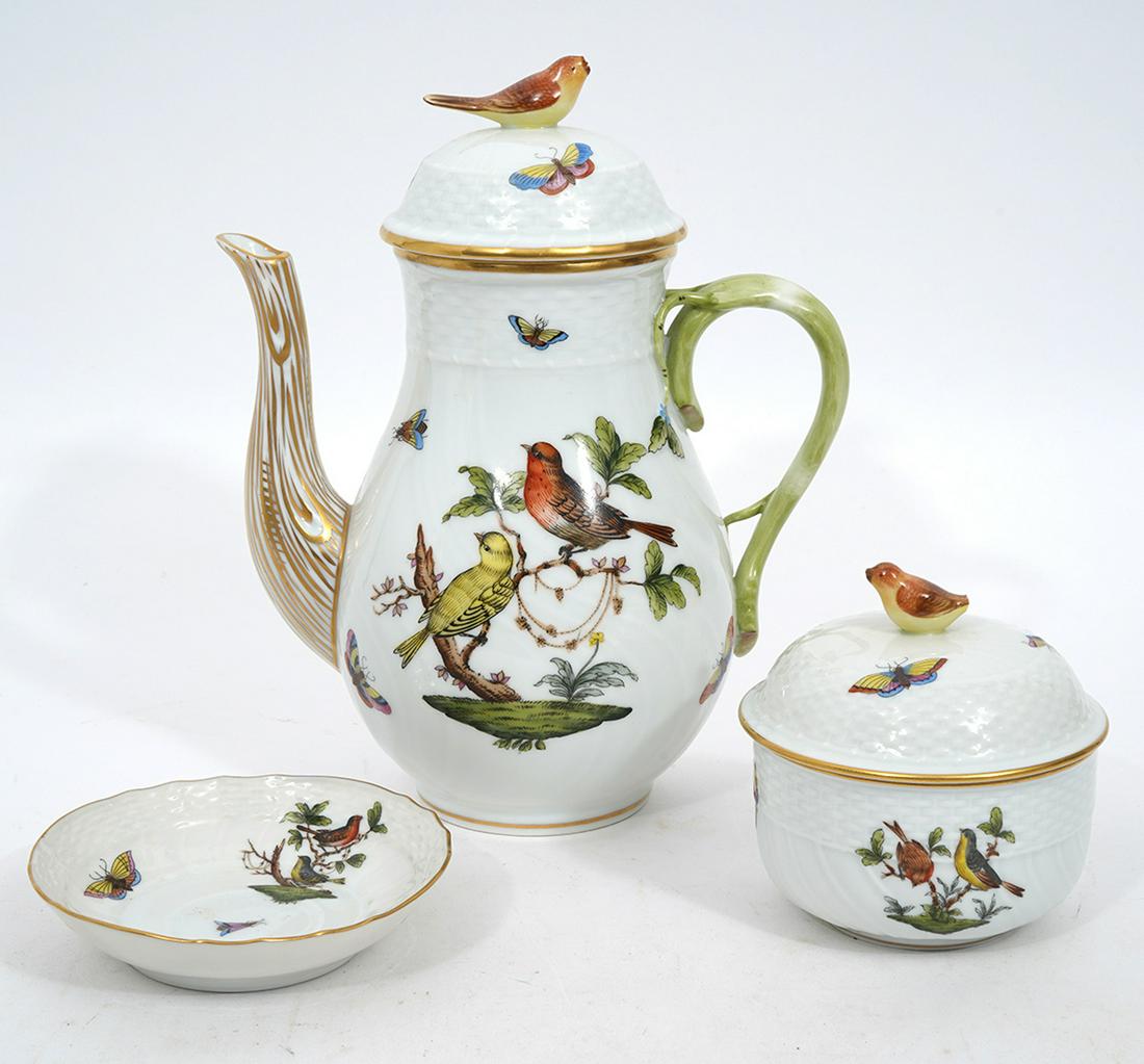 Herend Coffee Pot Sugar Bowl and Saucer (1 of 8)