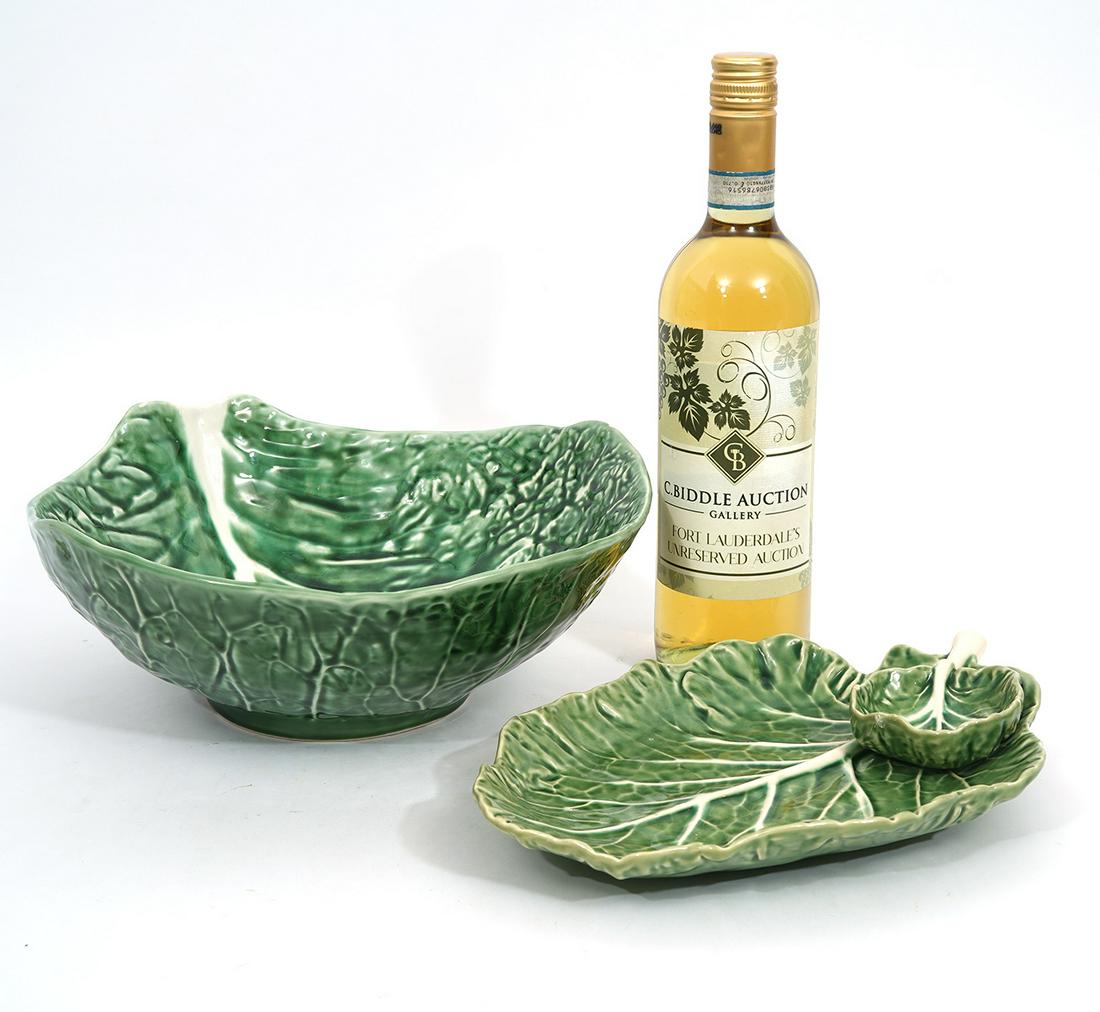 Two Portuguese Leaf-Form Majolica Serving Pieces (1 of 7)
