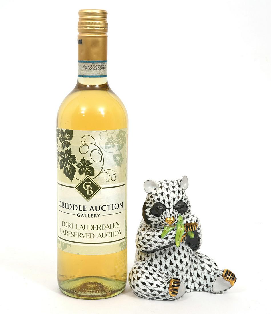 Herend Porcelain Black Fishnet Panda Figure (1 of 6)