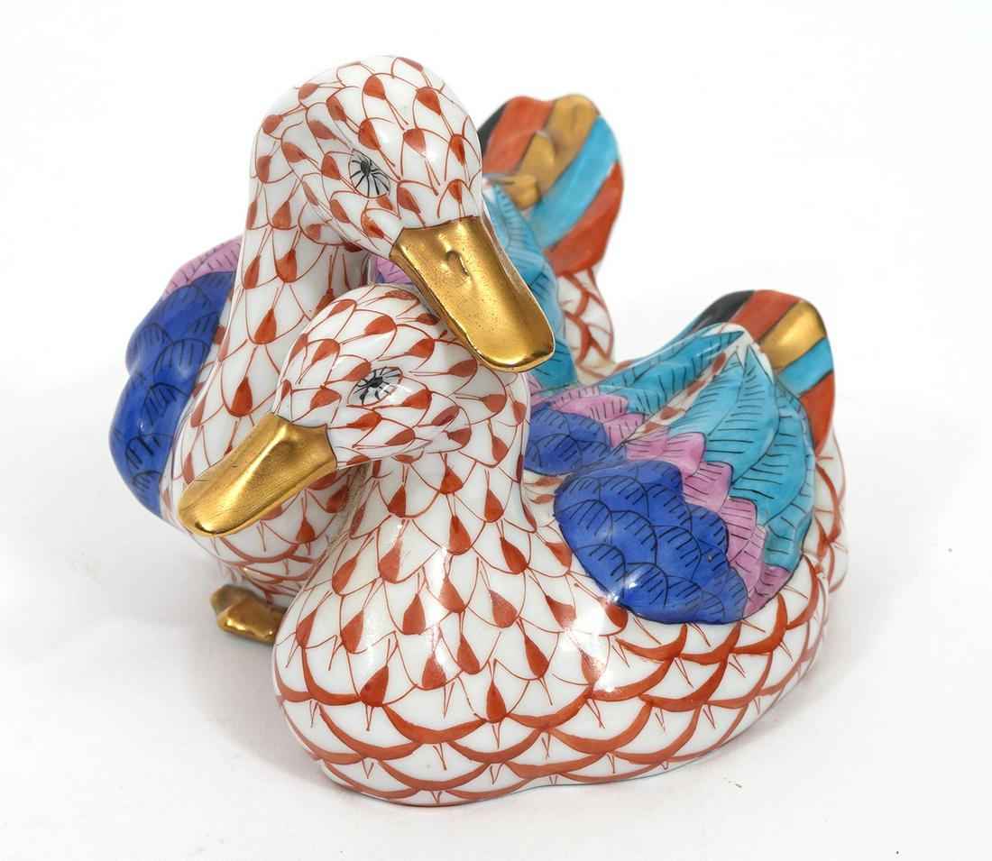 Herend Fishnet Porcelain Duck Figurine (1 of 7)