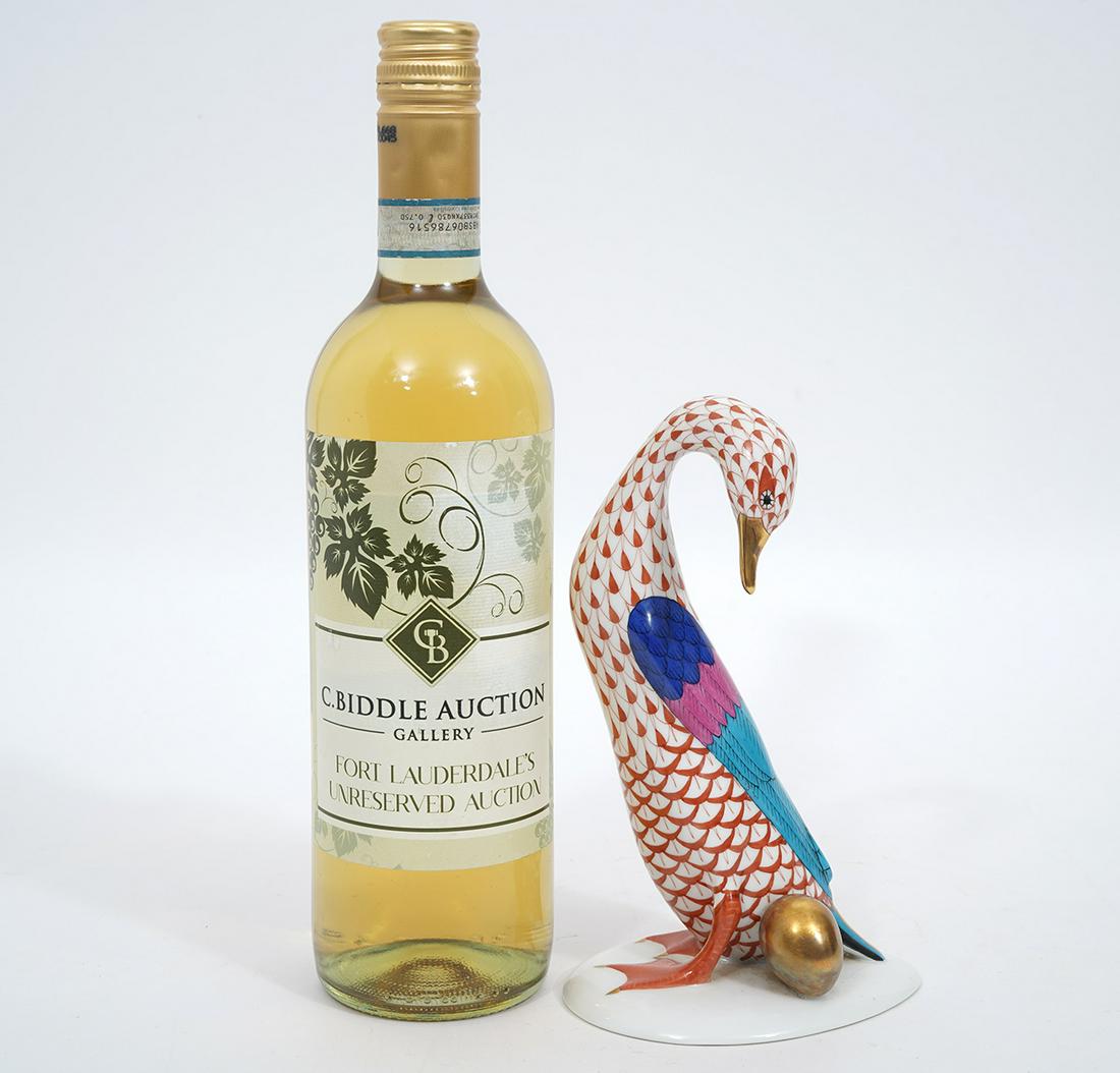 Herend Fishnet Goose and Golden Egg Figure (1 of 6)