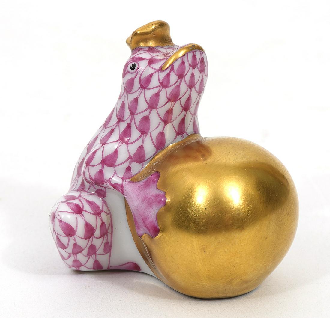Herend Fishnet Porcelain Frog Prince Figure (1 of 7)