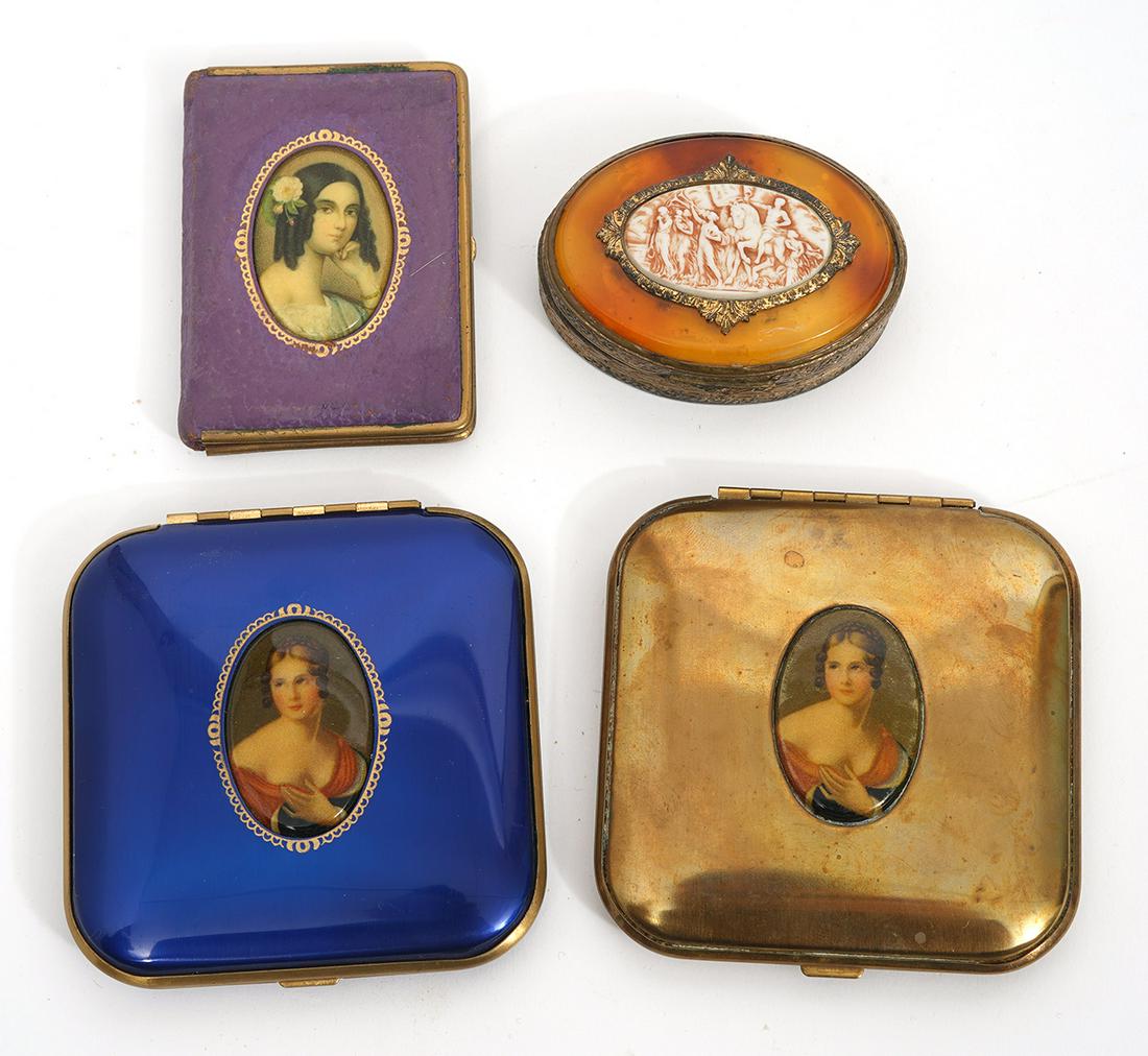 4 Vintage Victorian Makeup Compacts (1 of 9)