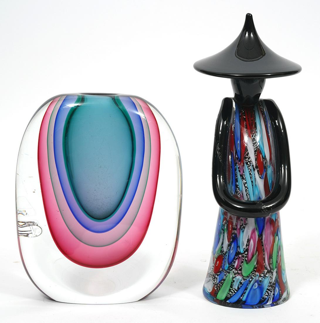 Murano Art Glass Figure & Vase (1 of 9)