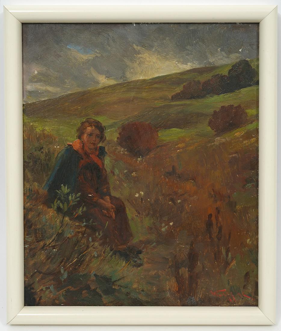 Karoly Wolff Girl in Field Oil on Board (1 of 5)