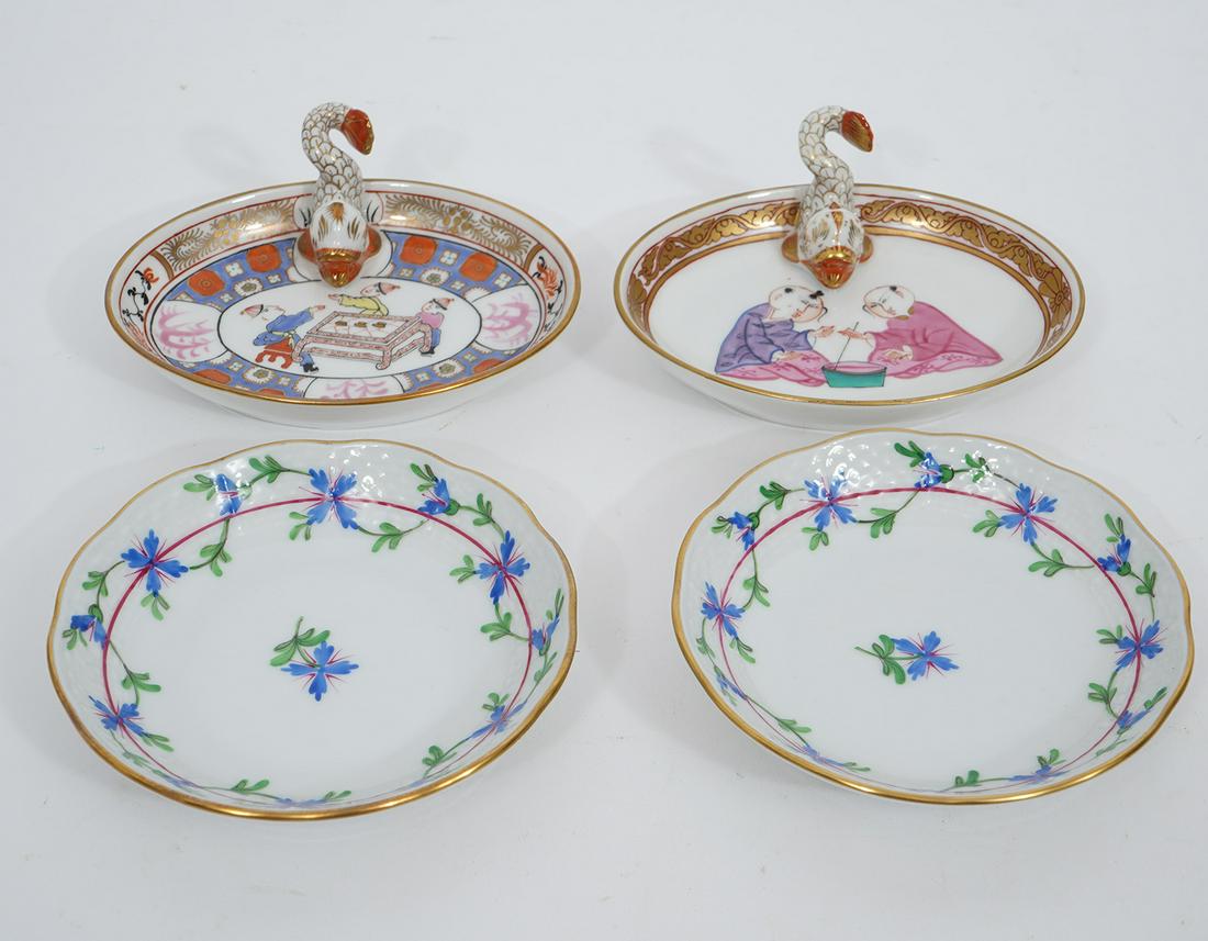 Group of Four Herend Porcelain Trinket Dishes (1 of 10)